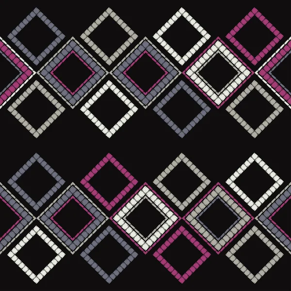 Бесшовный Рисунок Этнического Бохо Пэтчворк Текстуры Плетение Традиционное Украшение Племенной — стоковый вектор