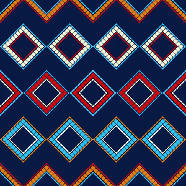 Vzor Bezešvé Etnické Boho Patchwork Texturu Tkaní Tradiční Ozdoba Tribal — Stockový vektor