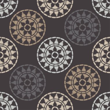 Polka dot seamless modeli. Mozaik etnik şekiller. Geometrik arka plan. Duvar kağıdı, tekstil, davetiye, web sayfası arka planı için kullanılabilir.