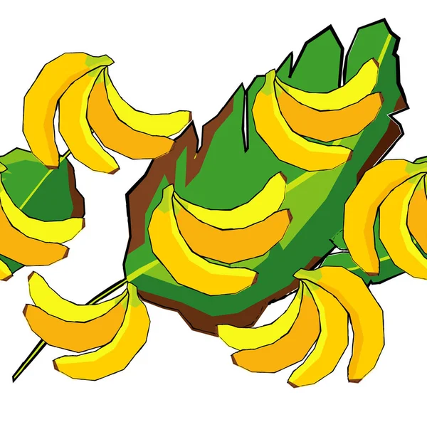 Seamless Vector Floral Summer Pattern Banana Leaves Bananas Rainforest Can — Stock Vector