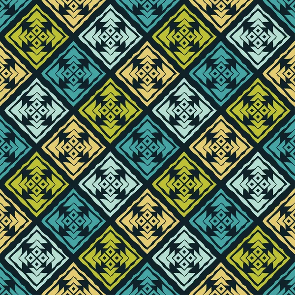 Ethnic Boho Seamless Pattern Patchwork Texture Weaving Traditional Ornament Tribal — Stock Vector