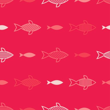 Denizdeki balıklar ile Seamless modeli. Sevimli çizgi. Doodle. Duvar kağıdı, tekstil, ambalaj, web sayfası arka planı davetiye, için kullanılabilir.