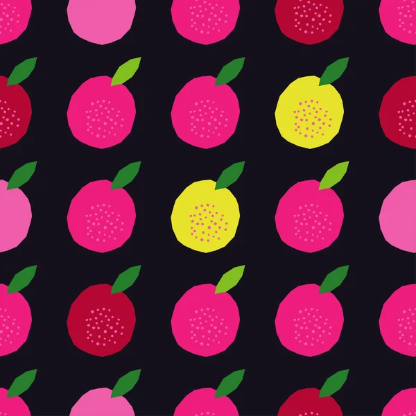 Fondo Vectorial Sin Costuras Con Manzanas Decorativas Colores Con Hojas — Vector de stock