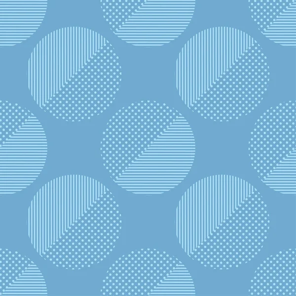Polka Dot Sömlösa Mönster Cirklar Prickar Och Ränder Geometrisk Bakgrund — Stock vektor