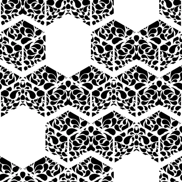 Trendy Seamless Pattern Designs Hexagons Drops Vector Geometric Background Can — Stock Vector