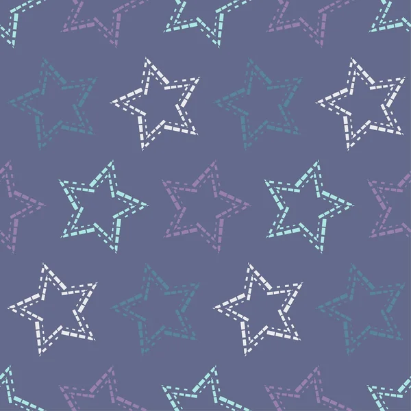 Бесшовный Узор Декоративными Звездами Звезды Разных Площадей Звезды Небе Использоваться — стоковый вектор