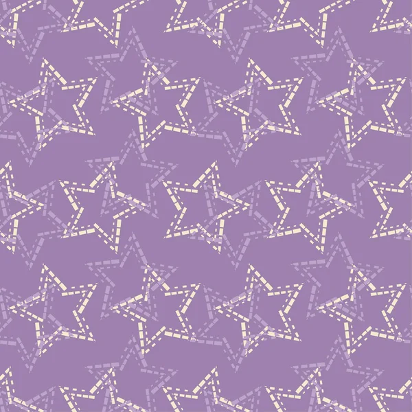 Dekoratif Yıldız Ile Seamless Modeli Farklı Kareler Yıldızlardan Gökyüzündeki Yıldızlar — Stok Vektör