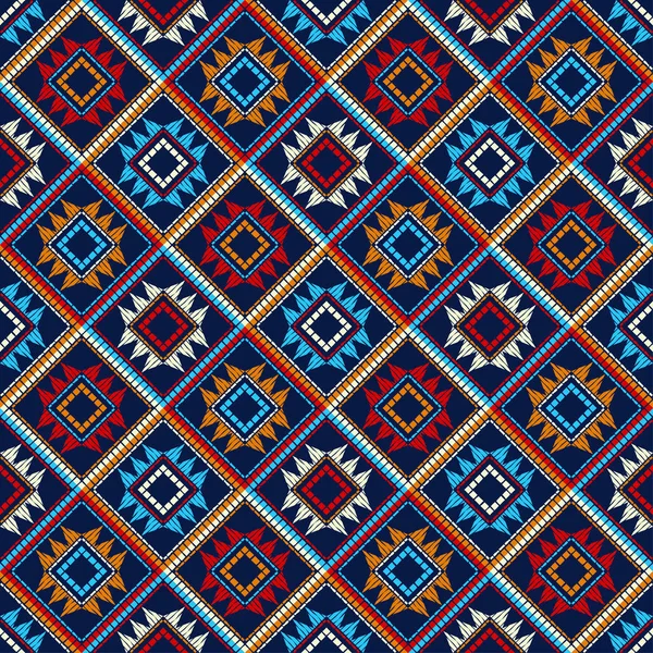 Etnische Boho Naadloze Patroon Patchwork Patroon Weven Traditionele Sieraad Tribal — Stockvector