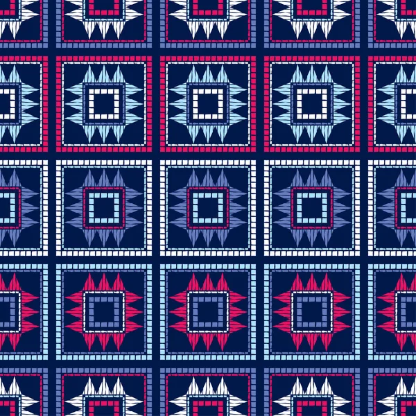 Patrón Étnico Boho Sin Costuras Textura Patchwork Tejiendo Adorno Tradicional — Vector de stock