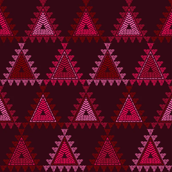 Бесшовный Рисунок Этнического Бохо Мозаика Треугольников Пэтчворк Текстуры Плетение Традиционное — стоковый вектор