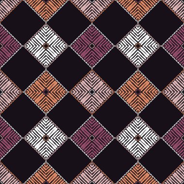 Etnik boho seamless modeli. Patchwork doku. Dokuma. Geleneksel süs. Kabile desen. Halk motif. Duvar kağıdı, tekstil, ambalaj, web sayfası arka planı davetiye, için kullanılabilir.