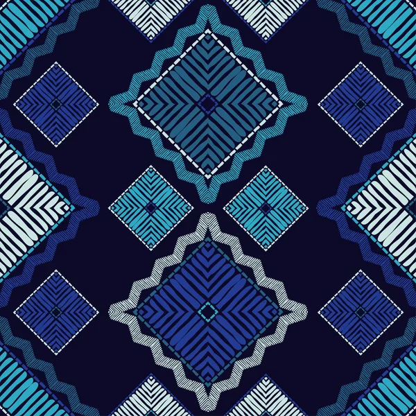 Patrón Étnico Boho Sin Costuras Textura Patchwork Tejiendo Adorno Tradicional — Vector de stock