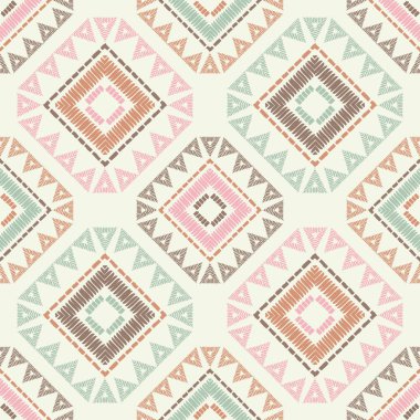 Etnik boho seamless modeli. Nakış kumaş üzerine. Patchwork doku. Dokuma. Geleneksel süs. Kabile desen. Halk motif. Duvar kağıdı, tekstil, ambalaj, web sayfası arka planı davetiye, için kullanılabilir.