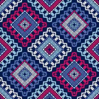 Etnik boho seamless modeli. Nakış kumaş üzerine. Patchwork doku. Dokuma. Geleneksel süs. Kabile desen. Halk motif. Duvar kağıdı, tekstil, ambalaj, web sayfası arka planı davetiye, için kullanılabilir.