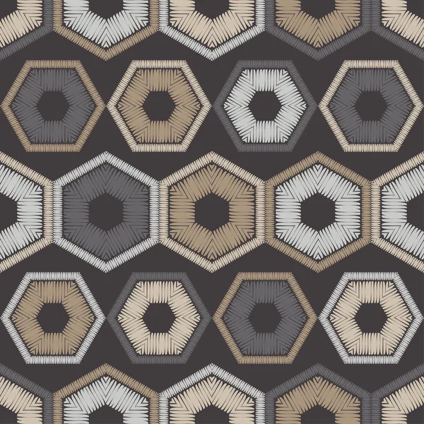 Etnik Boho Dikişsiz desen. Bir hexagons mozaik. Patchwork dokusu. Dokuma. Geleneksel süs. Kabile deseni. Halk motif. Duvar kağıdı, tekstil, davet kartı, sarma, Web sayfası arka plan için kullanılabilir.