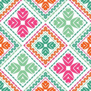 Etnik boho seamless modeli. Nakış kumaş üzerine. Patchwork doku. Dokuma. Geleneksel süs. Kabile desen. Halk motif. Duvar kağıdı, tekstil, ambalaj, web sayfası arka planı davetiye, için kullanılabilir.