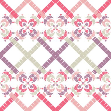 Etnik boho seamless modeli. Ikat. Çiçekler. Geleneksel süs. Geometrik arka plan. Halk motif. Duvar kağıdı, tekstil, ambalaj, web sayfası arka planı davetiye, için kullanılabilir.