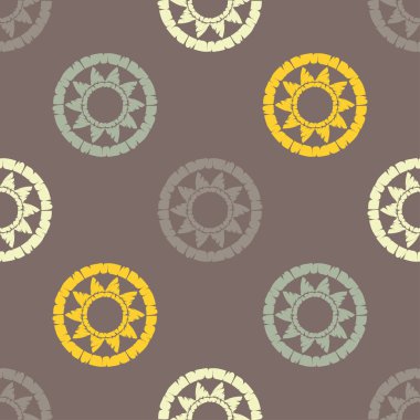 Polka nokta dikişsiz desen. Etnik figürlerin mozaiği. Paz. Geometrik arka plan. Duvar kağıdı, tekstil, davetiye kartı, sarma, web sayfası arka plan için kullanılabilir.