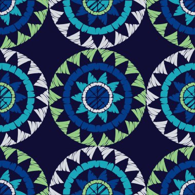 Polka nokta dikişsiz desen. Etnik figürlerin mozaiği. Paz. Geometrik arka plan. Duvar kağıdı, tekstil, davetiye kartı, sarma, web sayfası arka plan için kullanılabilir.