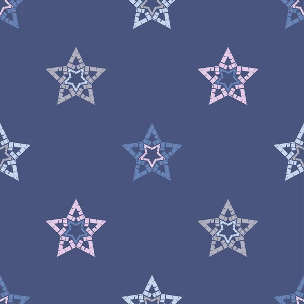 Бесшовный Векторный Фон Звезды Вылуплением Ручной Рисунок Использоваться Обоев Текстиля — стоковый вектор