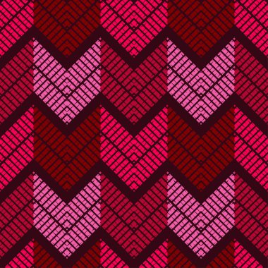 Trendy dikişsiz desen tasarımları. Eski doku ile zikzak Mozaik. Vektör geometrik arka plan. Duvar kağıdı, tekstil, davetiye kartı, sarma, web sayfası arka plan için kullanılabilir.