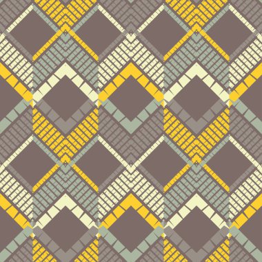 Trendy dikişsiz desen tasarımları. Eski doku ile zikzak Mozaik. Vektör geometrik arka plan. Duvar kağıdı, tekstil, davetiye kartı, sarma, web sayfası arka plan için kullanılabilir.