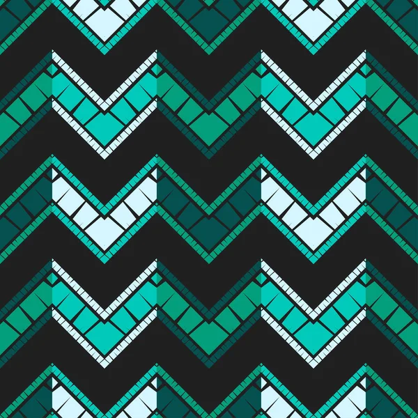 Diseños Patrones Sin Costura Moda Mosaico Zigzag Con Textura Antigua — Vector de stock