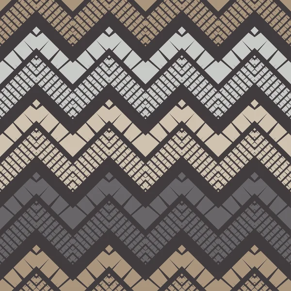 Diseños Patrones Sin Costura Moda Mosaico Zigzag Con Textura Antigua — Vector de stock