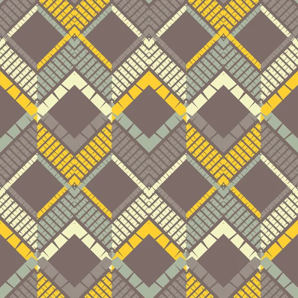 Motifs Sans Couture Mode Mosaïque Zigzag Avec Ancienne Texture Fond — Image vectorielle