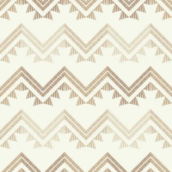 Modèle Sans Couture Boho Ethnique Zigzag Broderie Sur Tissu Texture — Image vectorielle