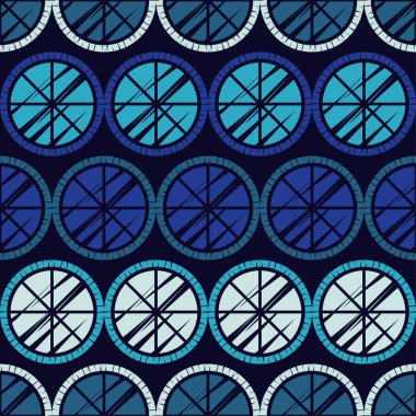 Polka nokta dikişsiz desen. Etnik figürlerin mozaiği. Bali. Eski doku. Geometrik arka plan. Duvar kağıdı, tekstil, davetiye kartı, sarma, web sayfası arka plan için kullanılabilir.