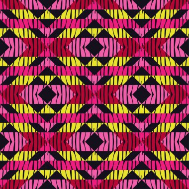 Etnik boho sorunsuz desen. Zebra çizgili doku. Patchwork doku. Dokuma. Geleneksel süs. Kabile tipi. Halk motifi. Duvar kağıdı, tekstil, davetiye kartı, sarma, web sayfası arka plan için kullanılabilir.