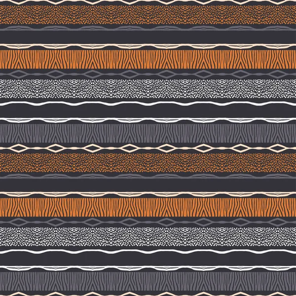 Ethnic Boho Seamless Pattern Texture Zebra Leopard Spots Patchwork Texture — Stock Vector