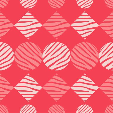 Trendy dikişsiz desen tasarımları. Zebra çizgili daireler ve kareler. Vektör geometrik arka plan. Duvar kağıdı, tekstil, davetiye kartı, sarma, web sayfası arka plan için kullanılabilir.