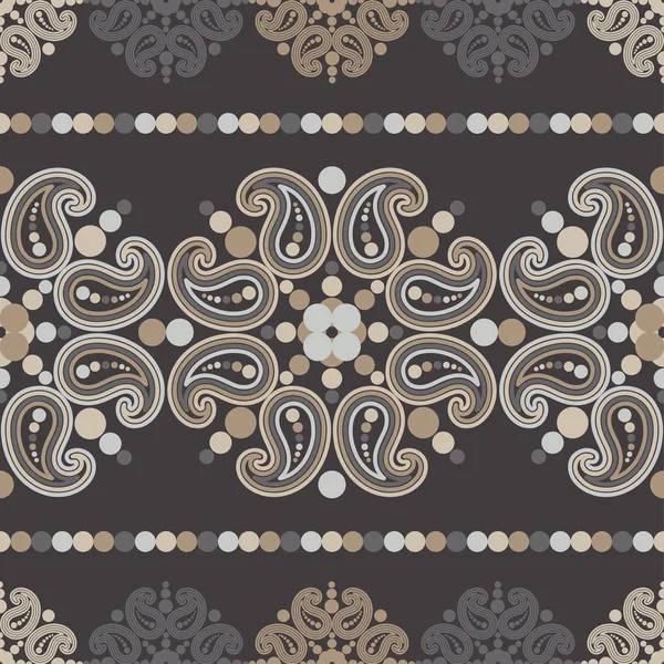 Paisley Ornament Polka Dot Ethnic Boho Seamless Pattern Ikat Traditional — Stock Vector