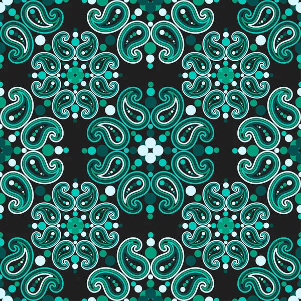 Paisley Ornament Punkt Ethnische Boho Nahtlose Muster Ikat Traditionelles Ornament — Stockvektor