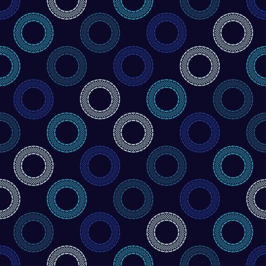 Polka nokta dikişsiz desen. Etnik figürlerin mozaiği. Desenli doku. Geometrik arka plan. Duvar kağıdı, tekstil, davetiye kartı, sarma, web sayfası arka plan için kullanılabilir.