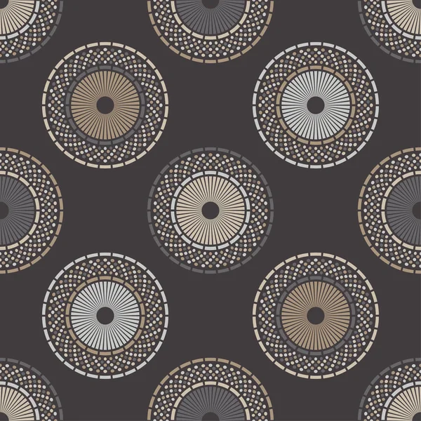 Polka nokta dikişsiz desen. Etnik figürlerin mozaiği. Desenli doku. Geometrik arka plan. Duvar kağıdı, tekstil, davetiye kartı, sarma, web sayfası arka plan için kullanılabilir.