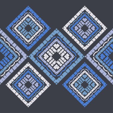 Etnik boho sorunsuz desen. Kumaş üzerine nakış. Patchwork doku. Dokuma. Geleneksel süs. Kabile tipi. Halk motifi. Duvar kağıdı, tekstil, davetiye kartı, sarma, web için kullanılabilir.