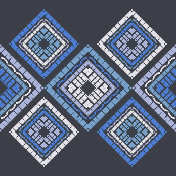 Etnische Boho Naadloze Patroon Borduurwerk Stof Patchwork Textuur Weven Traditionele — Stockvector