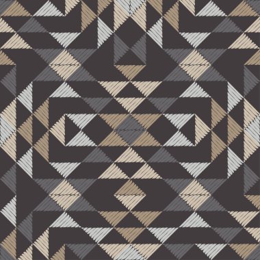 Etnik boho sorunsuz desen. Kumaş üzerine nakış. Patchwork doku. Dokuma. Geleneksel süs. Kabile tipi. Halk motifi. Duvar kağıdı, tekstil, davetiye kartı, sarma, web için kullanılabilir.