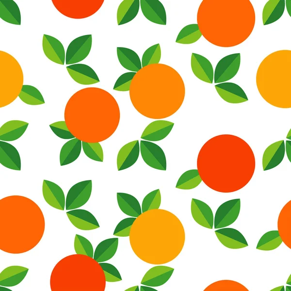 Motif Sans Couture Avec Des Oranges Décoratives Des Feuilles Jardin — Image vectorielle