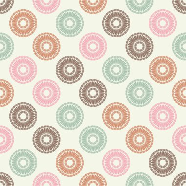 Polka noktalar Dikişsiz desen. Etnik figürlerin mozaiği. Desenli doku. Geometrik arka plan. Duvar kağıdı, tekstil, davet kartı, sarma, Web sayfası arka plan için kullanılabilir.