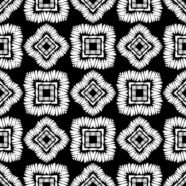 Ethnic Boho Seamless Pattern Lace Embroidery Fabric Patchwork Texture Weaving — Stock Vector