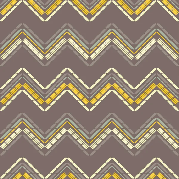 Schema Etnico Boho Senza Cuciture Zigzag Ricamo Tessuto Texture Patchwork — Vettoriale Stock