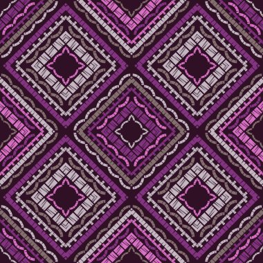 Etnik Boho Dikişsiz desen. Dantel. Kumaş üzerine nakış. Patchwork dokusu. Dokuma. Geleneksel süs. Kabile deseni. Halk motif. Duvar kağıdı, tekstil, sarma, Web için kullanılabilir.