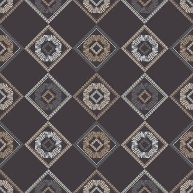 Etnik Boho Dikişsiz desen. Dantel. Kumaş üzerine nakış. Patchwork dokusu. Dokuma. Geleneksel süs. Kabile deseni. Halk motif. Duvar kağıdı, tekstil, sarma, Web için kullanılabilir.