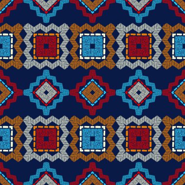 Çizgili yıldızlar. Etnik boho sorunsuz desen. Dantel. Kumaş üzerine nakış. Patchwork doku. Dokuma. Geleneksel süs. Kabile tipi. Halk motifi. Duvar kağıdı, tekstil, sarma, web için kullanılabilir.