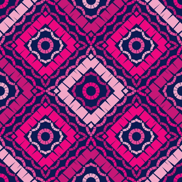 Patrón Étnico Boho Sin Costuras Encaje Bordado Tela Textura Patchwork — Vector de stock