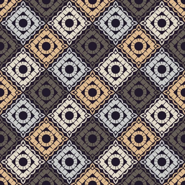 Patrón Étnico Boho Sin Costuras Encaje Bordado Tela Textura Patchwork — Vector de stock